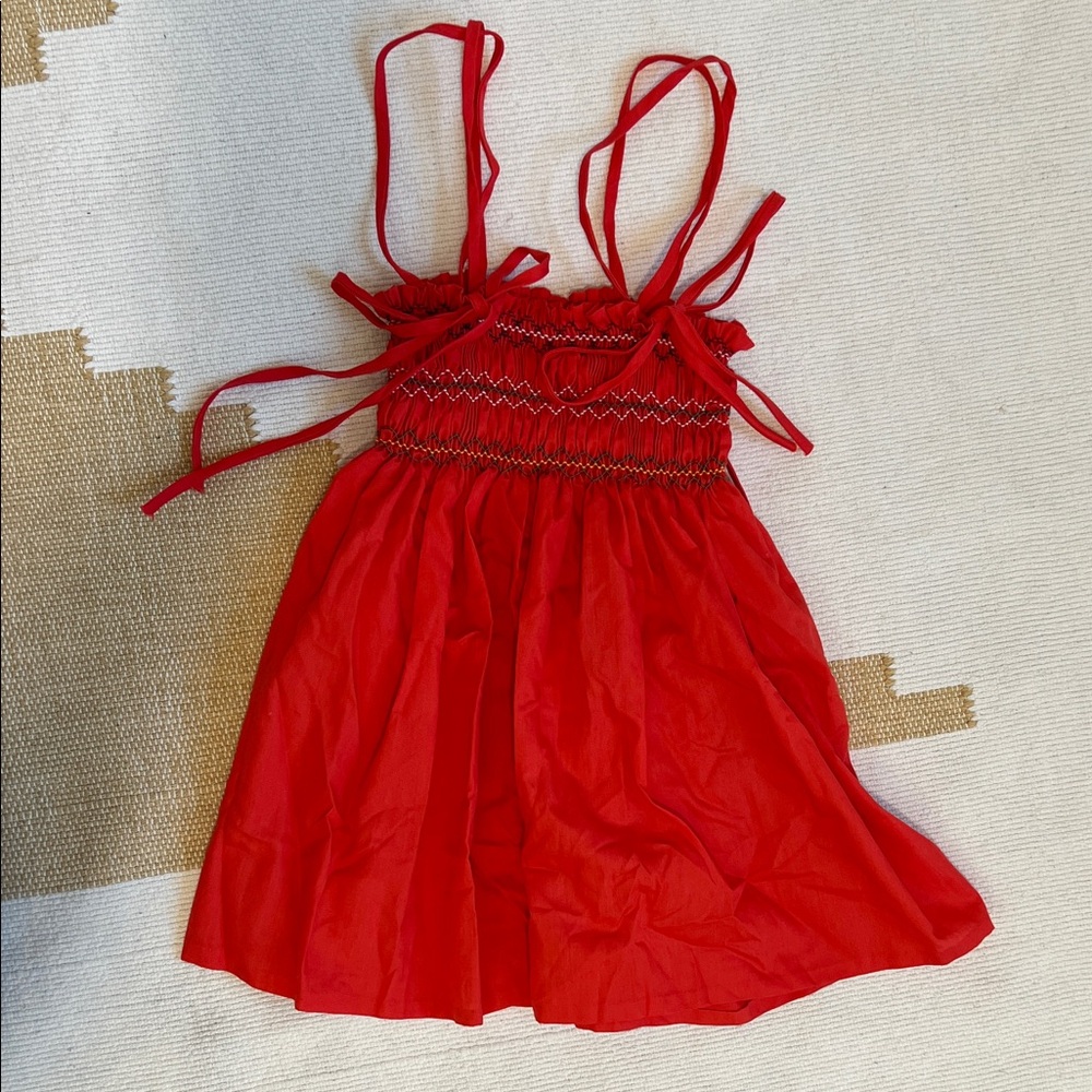 Charming Red Kids Casual Dress VTG